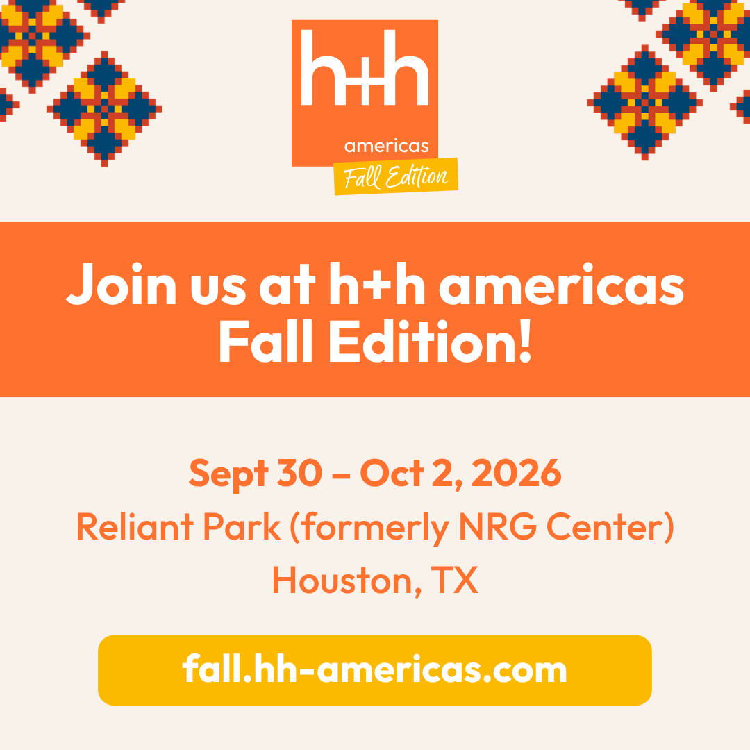 Square social graphic: Join us at h+h americas Fall Edition